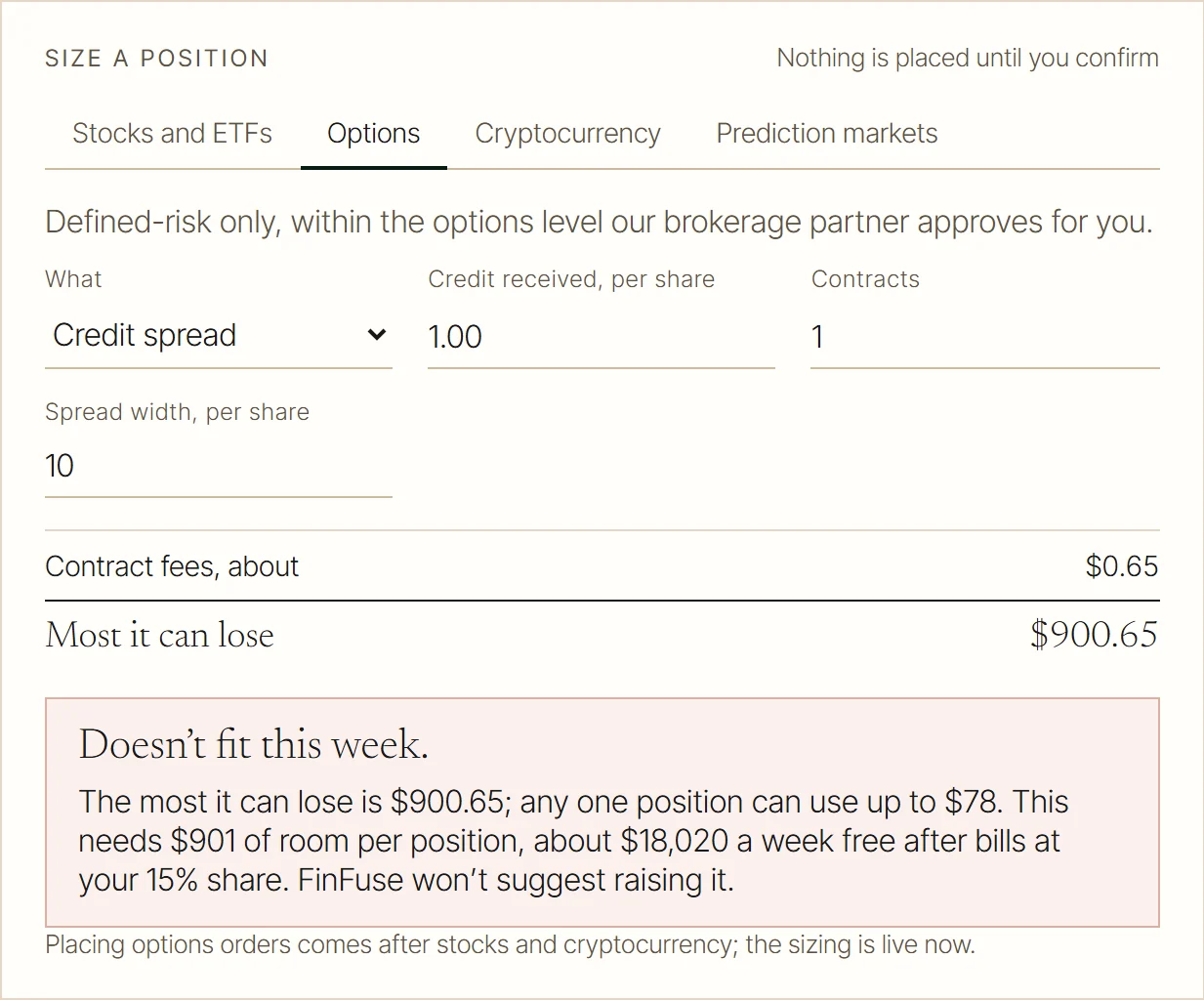 An answer when it doesn’t fit, in the FinFuse app